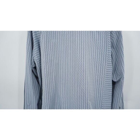 Robert Graham Maclean Button Down Shirt Men's 2XL XXL Embroidered Geometric Blue - Picture 12 of 16